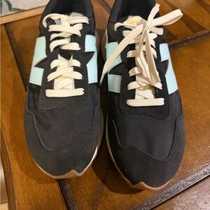 New Balance Black and Light Blue Sneakers